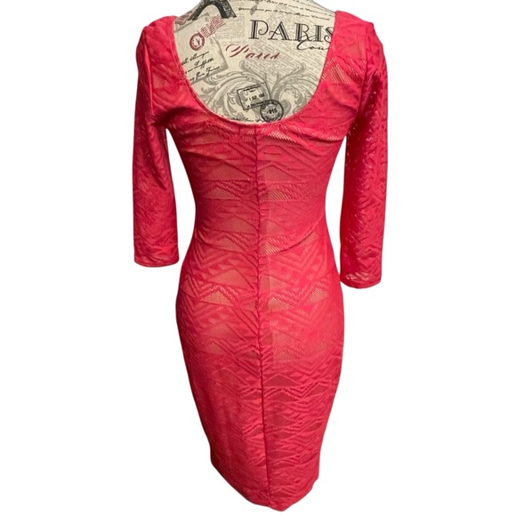 love, Fire Vibrant Pink Lace Dress - Picture 2 of 9